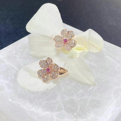 [CharmAmor]FRIVOLE PINK GOLD FLOWER DIAMOND EARRINGS