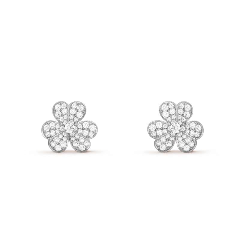 [CharmAmor]FRIVOLE SILVER FLOWER DIAMOND EARRINGS