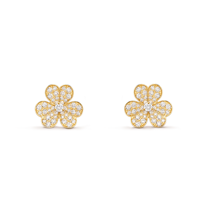 [CharmAmor]FRIVOLE GOLD FLOWER DIAMOND EARRINGS