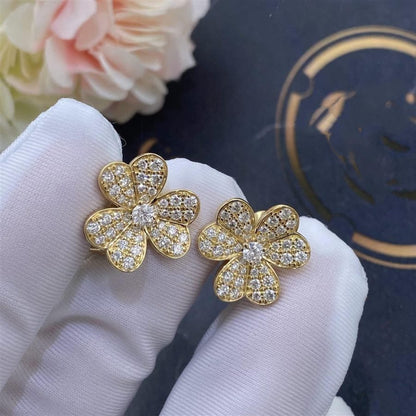 [CharmAmor]FRIVOLE GOLD FLOWER DIAMOND EARRINGS