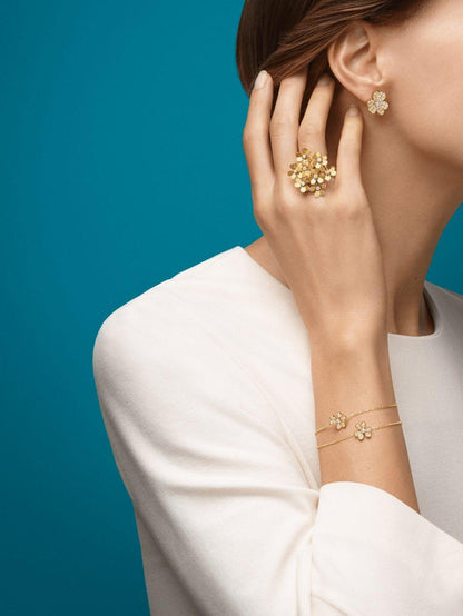 [CharmAmor]FRIVOLE GOLD FLOWER DIAMOND EARRINGS