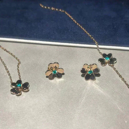 [CharmAmor]FRIVOLE  FLOWER MALACHITE EARRINGS
