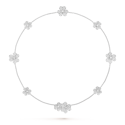 [CharmAmor]FRIVOLE SILVER 9 FLOWERS NECKLACE