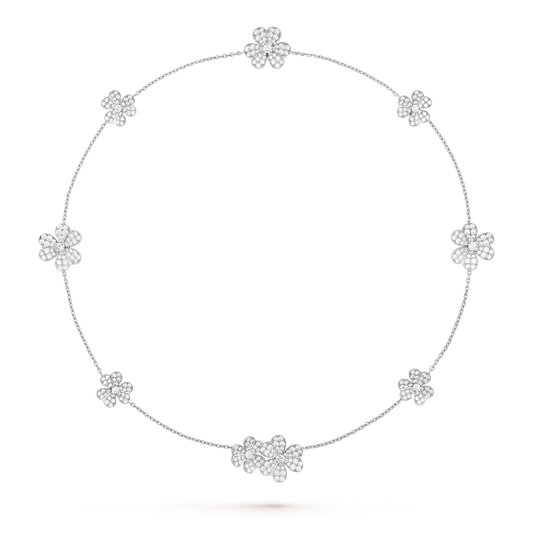 [CharmAmor]FRIVOLE SILVER 9 FLOWERS NECKLACE