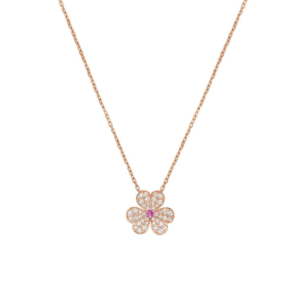 [CharmAmor]FRIVOLE ROSE GOLD FLOWER DIAMOND NECKLACE