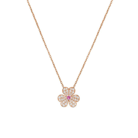 [CharmAmor]FRIVOLE ROSE GOLD FLOWER DIAMOND NECKLACE