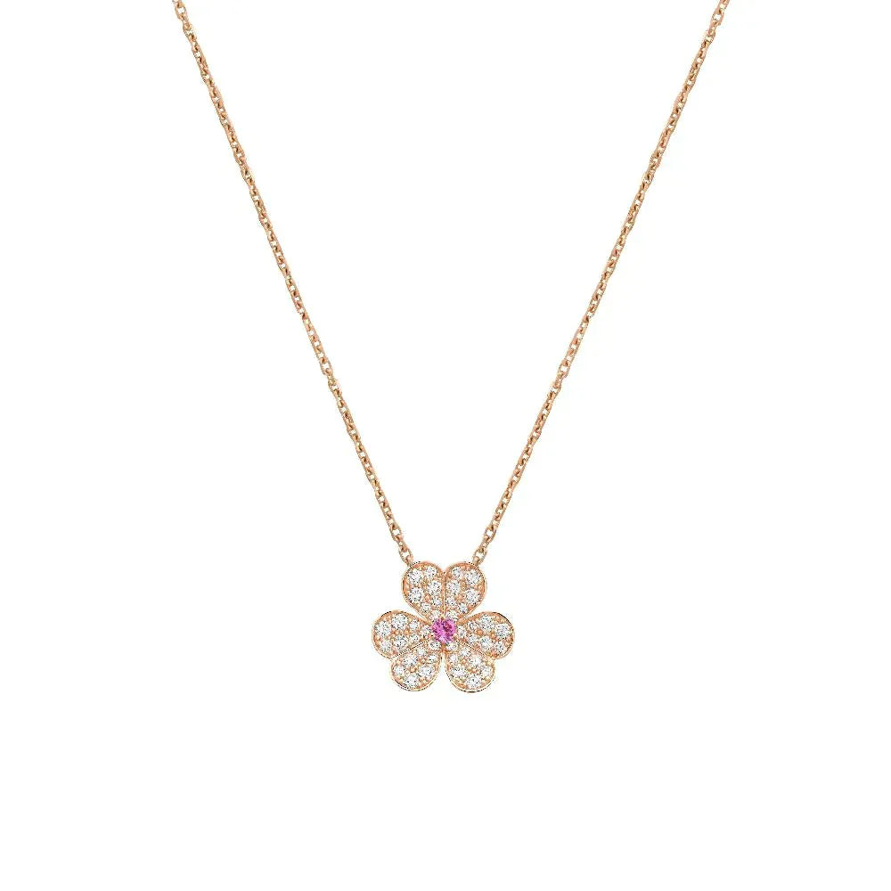 [CharmAmor]FRIVOLE ROSE GOLD FLOWER DIAMOND NECKLACE