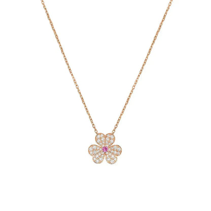 [CharmAmor]FRIVOLE ROSE GOLD FLOWER DIAMOND NECKLACE
