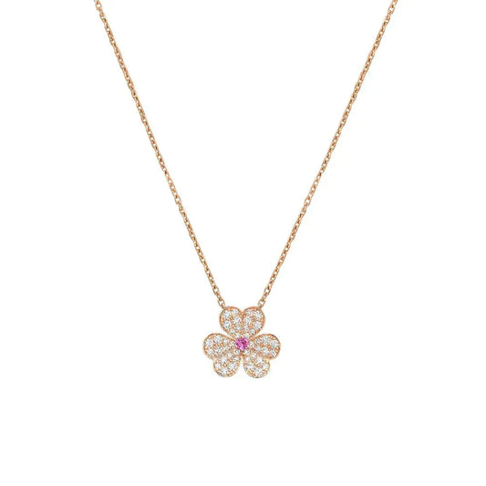 [CharmAmor]FRIVOLE ROSE GOLD FLOWER DIAMOND NECKLACE