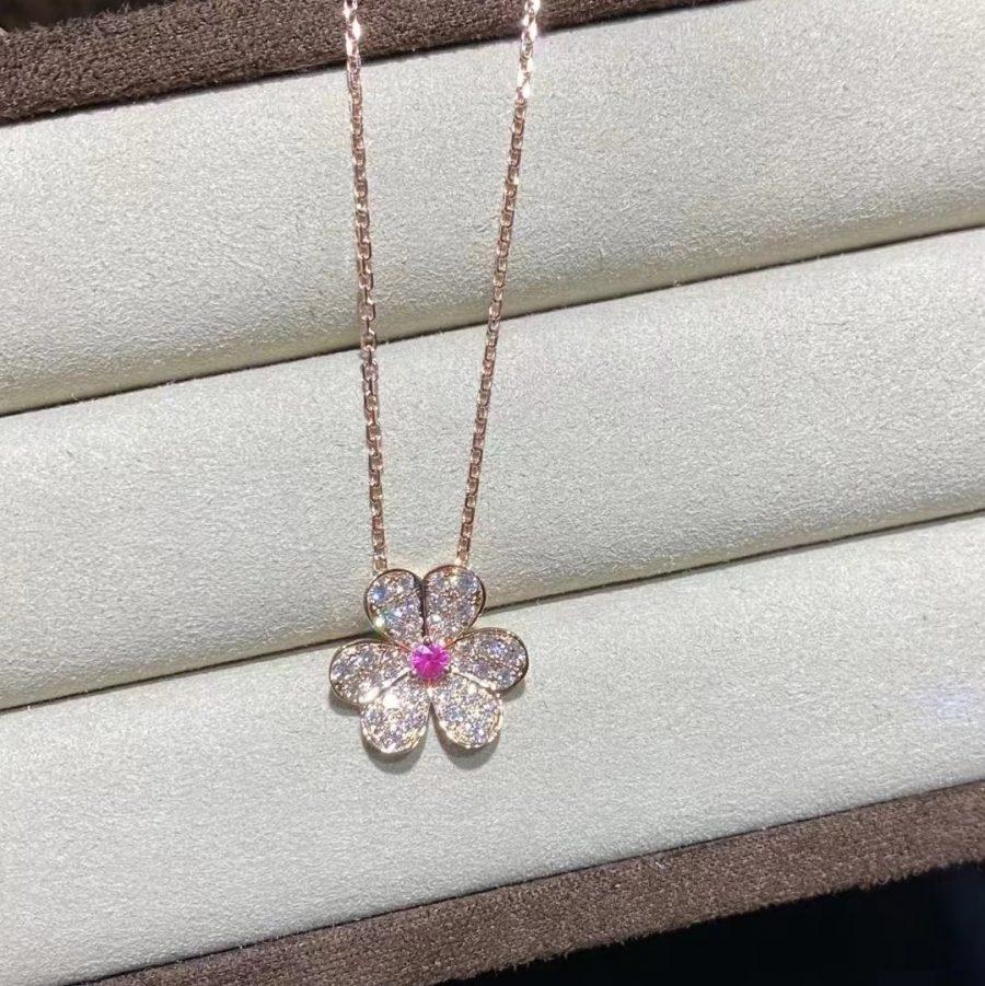 [CharmAmor]FRIVOLE ROSE GOLD FLOWER DIAMOND NECKLACE