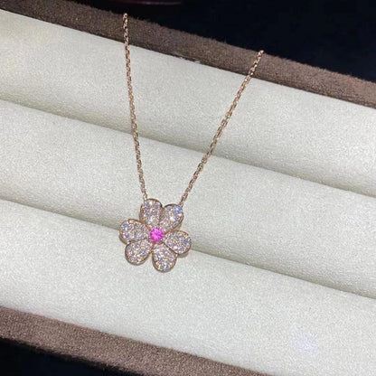[CharmAmor]FRIVOLE ROSE GOLD FLOWER DIAMOND NECKLACE