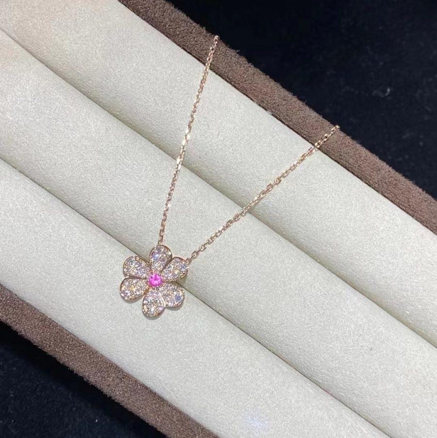 [CharmAmor]FRIVOLE ROSE GOLD FLOWER DIAMOND NECKLACE
