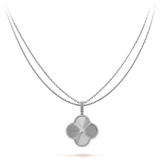 [CharmAmor]CLOVER 25MM SILVER BIG CLOVER NECKLACE