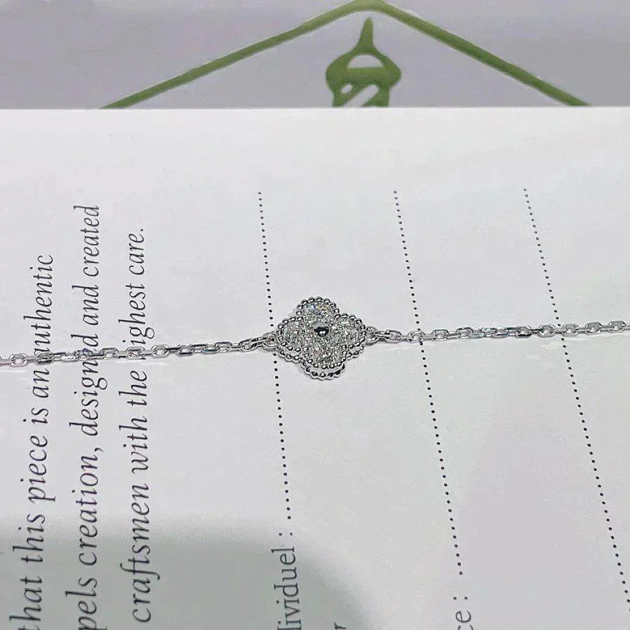 [CharmAmor]CLOVER  SINGLE FLOWER BRACELET SILVER
