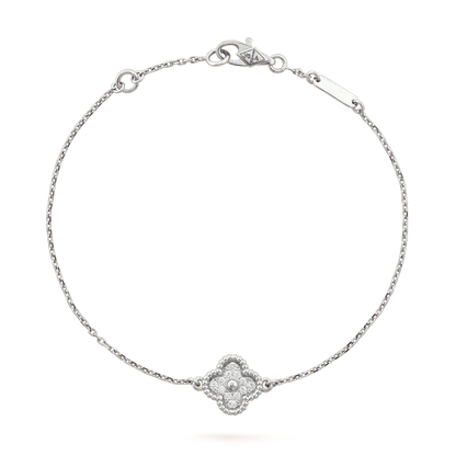[CharmAmor]CLOVER  SINGLE FLOWER BRACELET SILVER