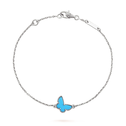 [CharmAmor]BUTTERFLY TURQUOISE BUTTERFLY BRACELET SILVER