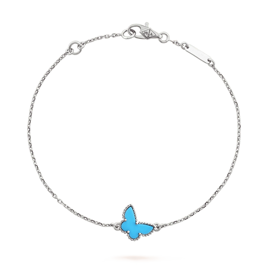 [CharmAmor]BUTTERFLY TURQUOISE BUTTERFLY BRACELET SILVER