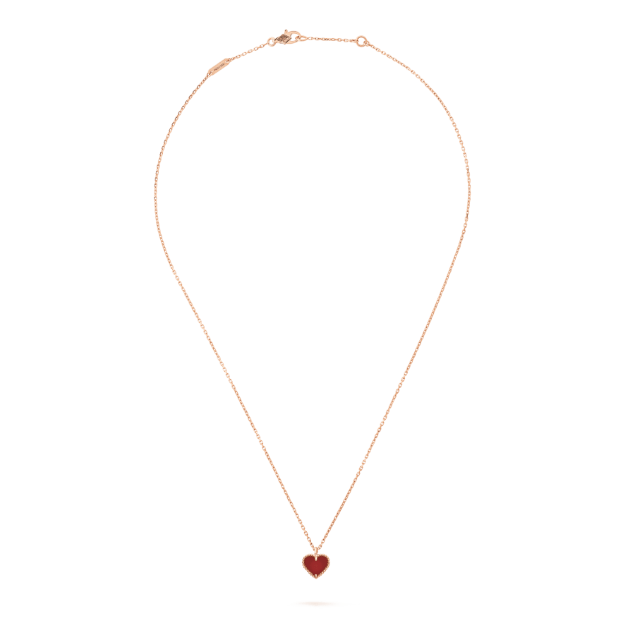 [CharmAmor]SWEET CLOVER CARNELIAN HEART NECKLACE