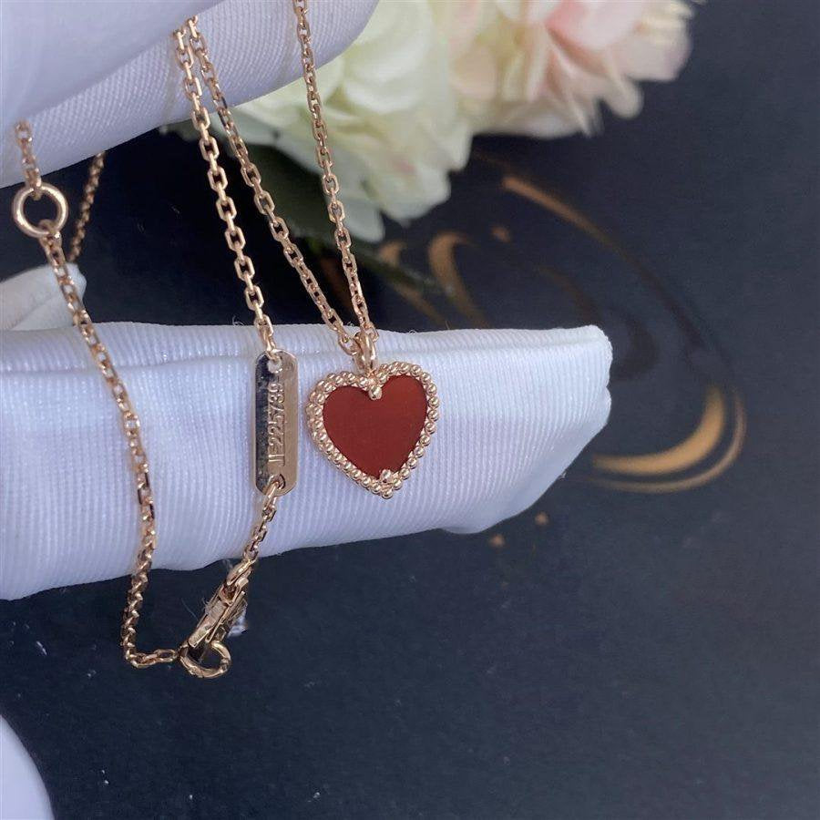 [CharmAmor]SWEET CLOVER CARNELIAN HEART NECKLACE