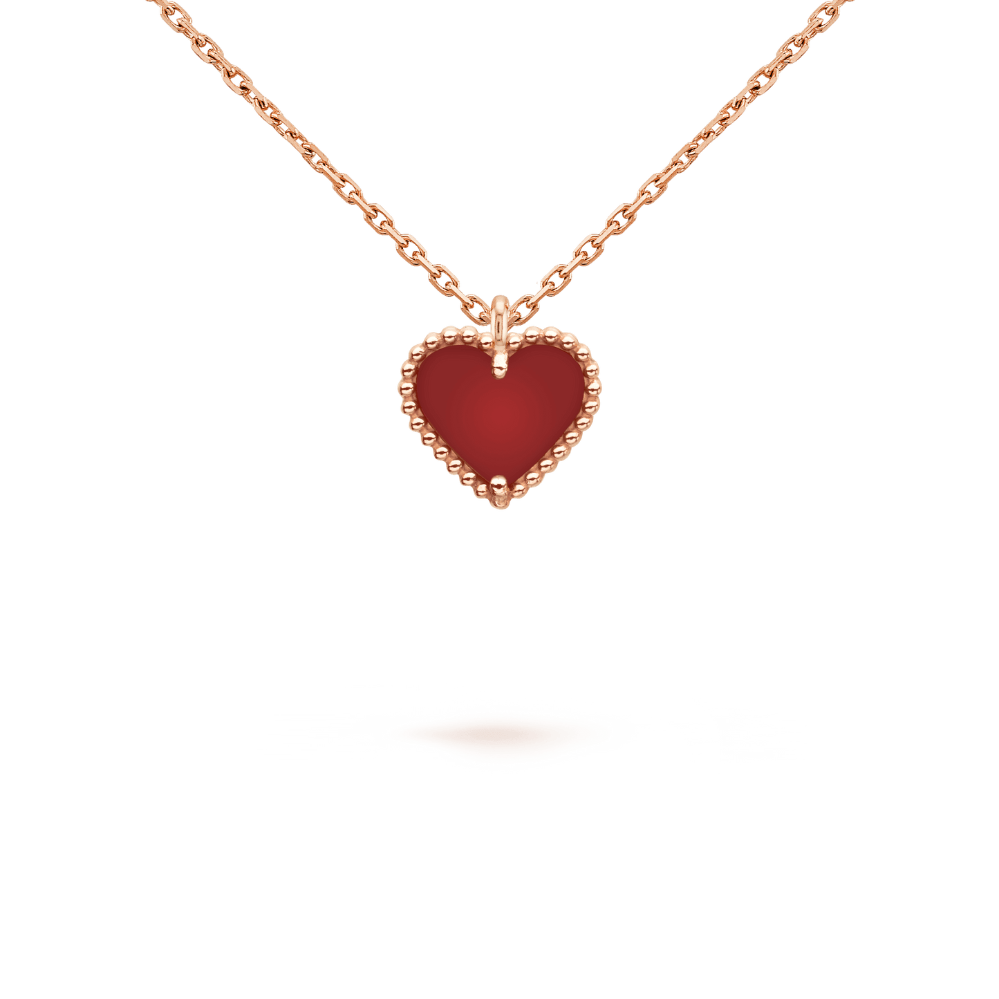 [CharmAmor]SWEET CLOVER CARNELIAN HEART NECKLACE
