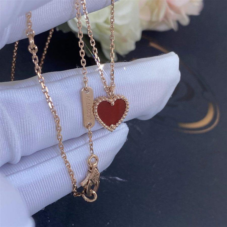 [CharmAmor]SWEET CLOVER CARNELIAN HEART NECKLACE