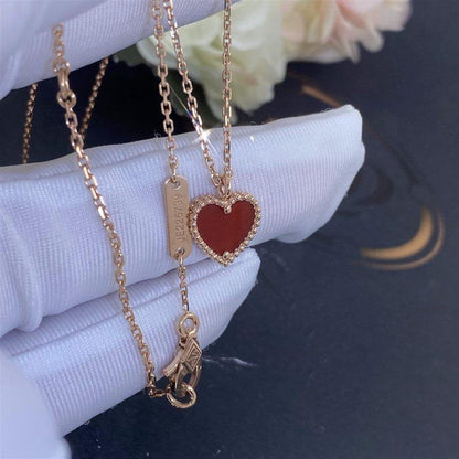 [CharmAmor]SWEET CLOVER CARNELIAN HEART NECKLACE