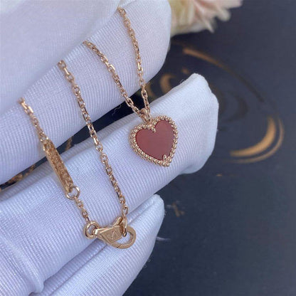 [CharmAmor]SWEET CLOVER CARNELIAN HEART NECKLACE