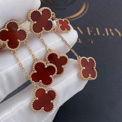 [CharmAmor]CLOVER EARRINGS CARNELIAN 4 MOTIFS PINK GOLD