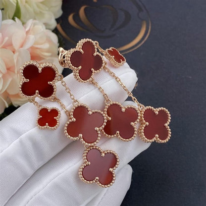 [CharmAmor]CLOVER EARRINGS CARNELIAN 4 MOTIFS PINK GOLD