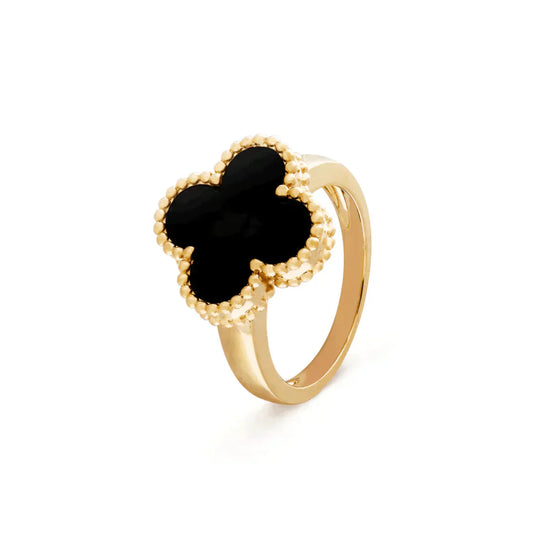[CharmAmor]CLOVER ONYX RING