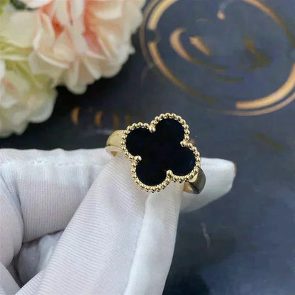 [CharmAmor]CLOVER ONYX RING