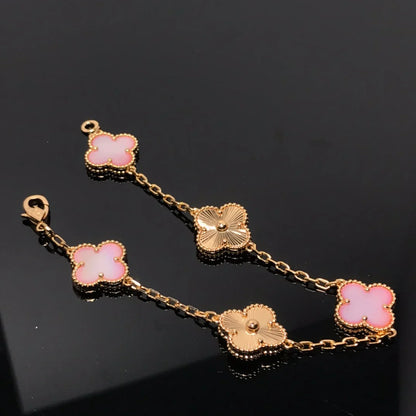 [CharmAmor] CLOVER 5 MOTIFS  PINK MOP BRACELET COLLECTION