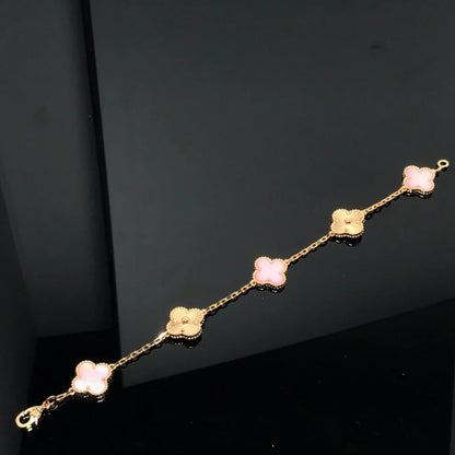 [CharmAmor] CLOVER 5 MOTIFS  PINK MOP BRACELET COLLECTION