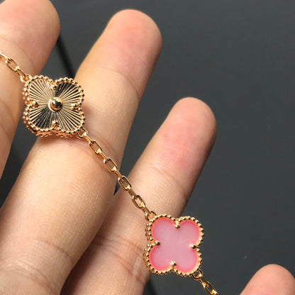 [CharmAmor]CLOVER BRACELET 5 MOTIF PINK AND PINK GOLD