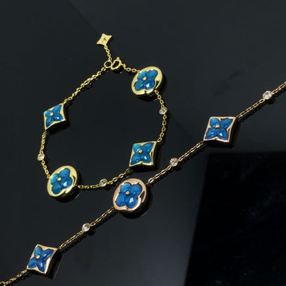 [CharmAmor]STAR AND SUN 4 MOTIF BLUE BRACELET