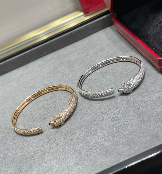 [CharmAmor]PANTHERE FULL DIAMOND OPEN BRACELET