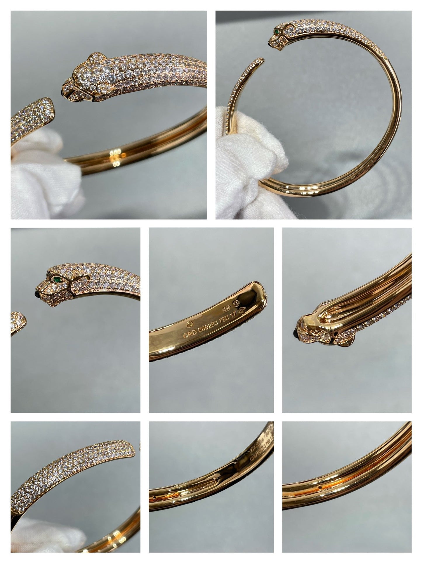 [CharmAmor]PANTHERE FULL DIAMOND OPEN BRACELET