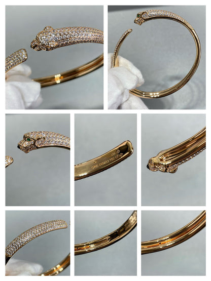 [CharmAmor]PANTHERE FULL DIAMOND OPEN BRACELET