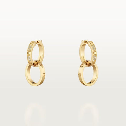 [CharmAmor]LOVE 3.3MM DANGLE HALF DIAMOND EARRINGS