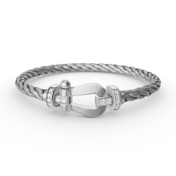 [CharmAmor]FORCE LARGE HORSESHOE HALF DIAMOND BRACELET SILVER