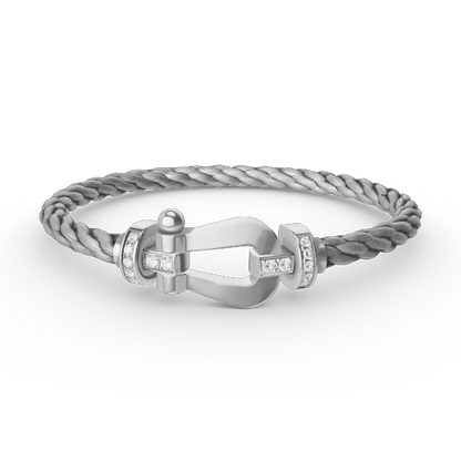 [CharmAmor]FORCE LARGE HORSESHOE HALF DIAMOND BRACELET SILVER
