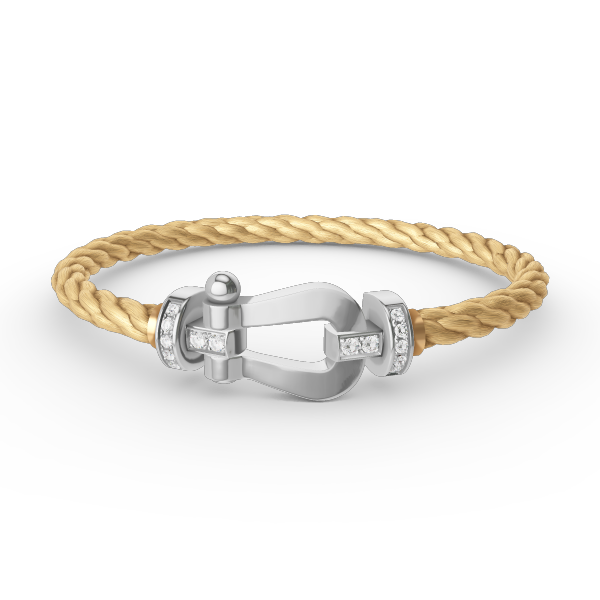 [CharmAmor]FORCE LARGE HORSESHOE HALF DIAMOND BRACELET SILVER