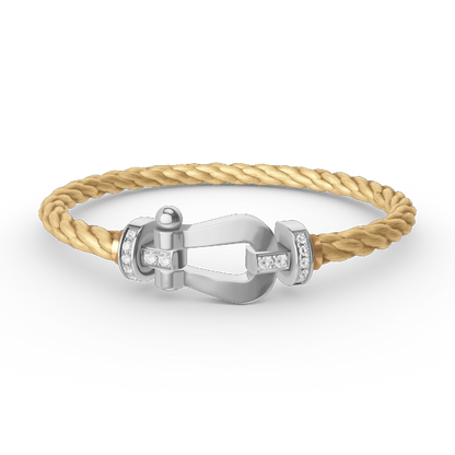 [CharmAmor]FORCE LARGE HORSESHOE HALF DIAMOND BRACELET SILVER