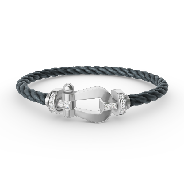 [CharmAmor]FORCE LARGE HORSESHOE HALF DIAMOND BRACELET SILVER