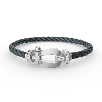 [CharmAmor]FORCE LARGE HORSESHOE HALF DIAMOND BRACELET SILVER