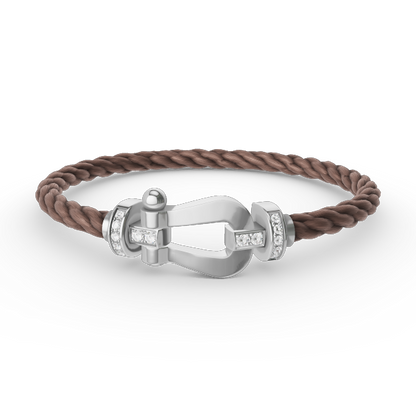 [CharmAmor]FORCE LARGE HORSESHOE HALF DIAMOND BRACELET SILVER