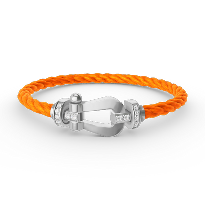 [CharmAmor]FORCE LARGE HORSESHOE HALF DIAMOND BRACELET SILVER