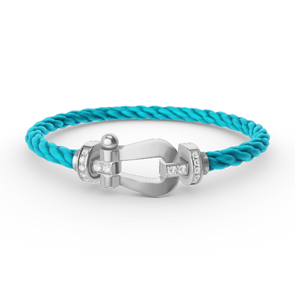 [CharmAmor]FORCE LARGE HORSESHOE HALF DIAMOND BRACELET SILVER