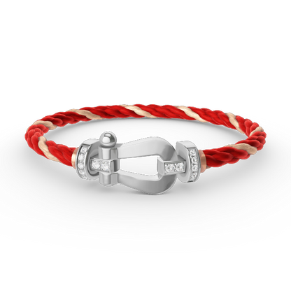 [CharmAmor]FORCE LARGE HORSESHOE HALF DIAMOND BRACELET SILVER