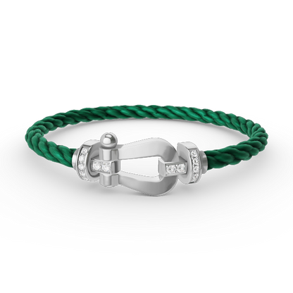 [CharmAmor]FORCE LARGE HORSESHOE HALF DIAMOND BRACELET SILVER